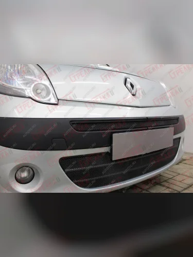 Защита радиатора (низ) Стрелка11 Стандарт (черная) Renault Kangoo KW0 дорестайлинг (2008-2013)