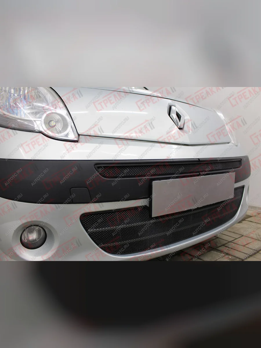 Защита радиатора (низ) Стрелка11 Стандарт Renault Kangoo KW0 дорестайлинг (2008-2013) (черная)  в Самаре Самарской области