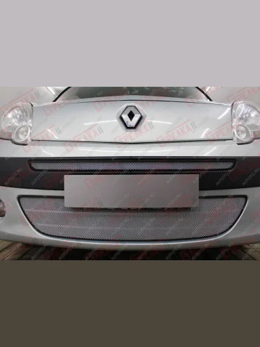 Защита радиатора (верх) Стрелка11 Стандарт (хром) Renault Kangoo KW0 дорестайлинг (2008-2013)