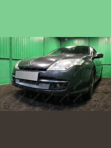 Защита радиатора (кроме 2.0) Стрелка11 Стандарт (хром) Renault Laguna X91 лифтбэк дорестайлинг (2007-2011)