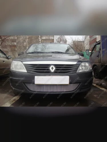 Защита радиатора Стрелка11 Стандарт (хром) Renault Logan 1 рестайлинг (2010-2016)