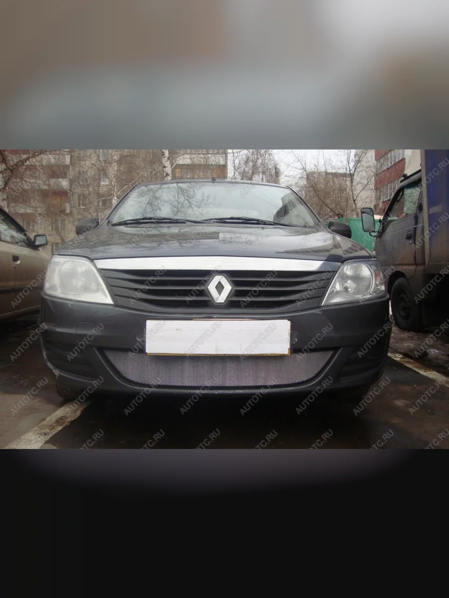 Защита радиатора Стрелка11 Стандарт Renault Logan 1 рестайлинг (2010-2016) (хром)  в Перми Пермском крае