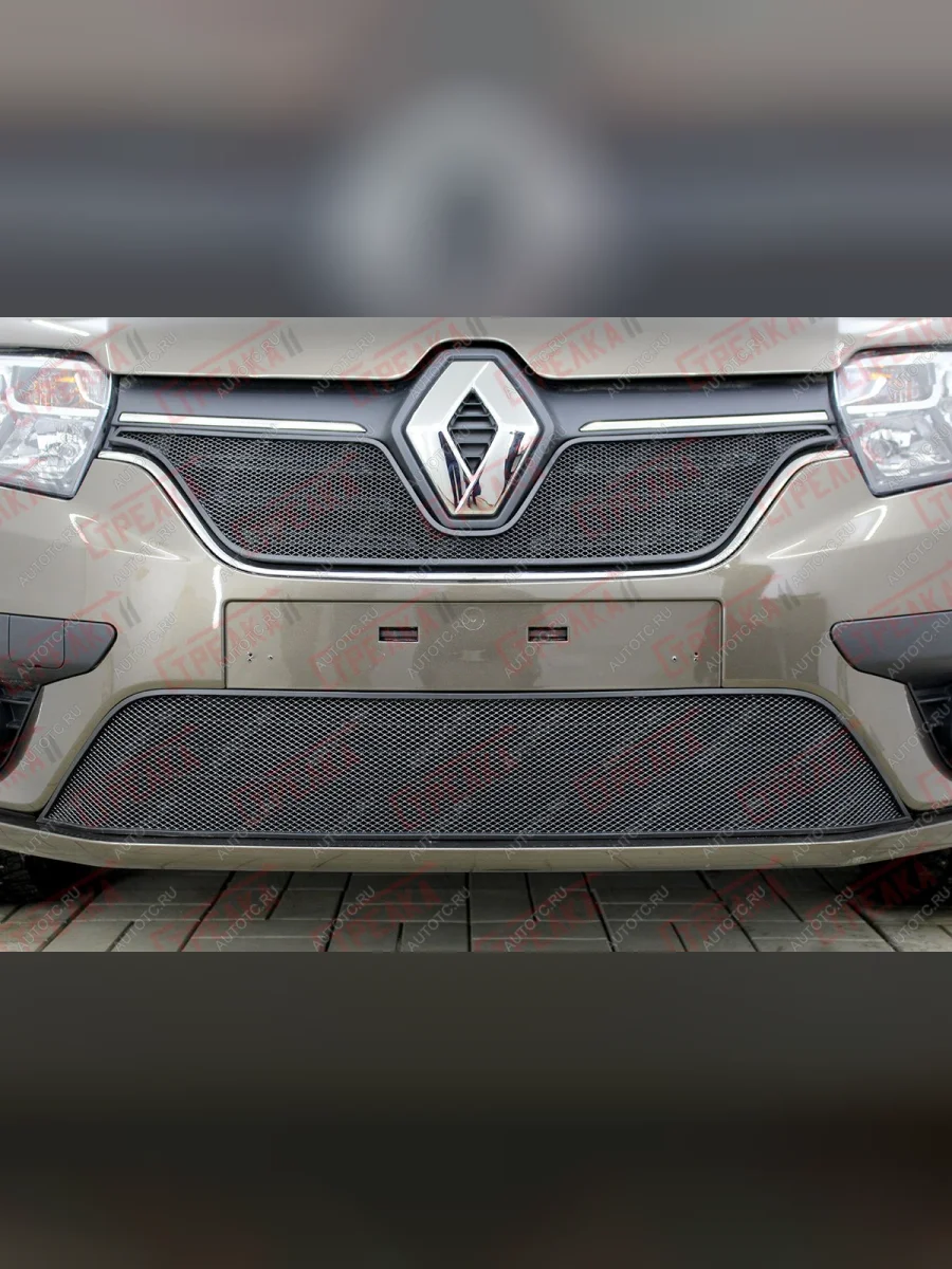 Защита радиатора (низ) Стрелка11 Стандарт Renault Logan 2 рестайлинг (2018-2025) (черная)  с доставкой в г. Керчь