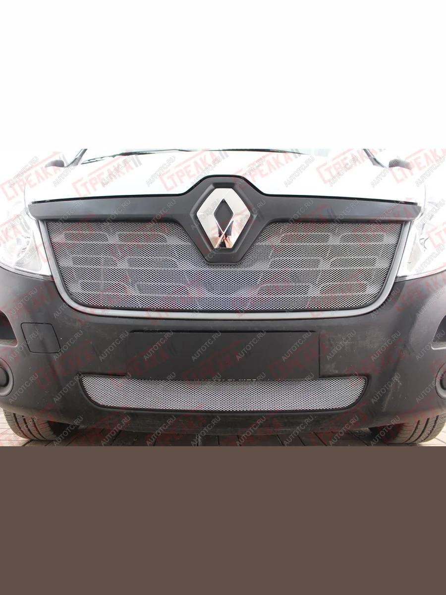 Защита радиатора (верх) Стрелка11 Стандарт  Renault Master (2014-2018) FV,JV (хром)  в Воронеже Воронежской области