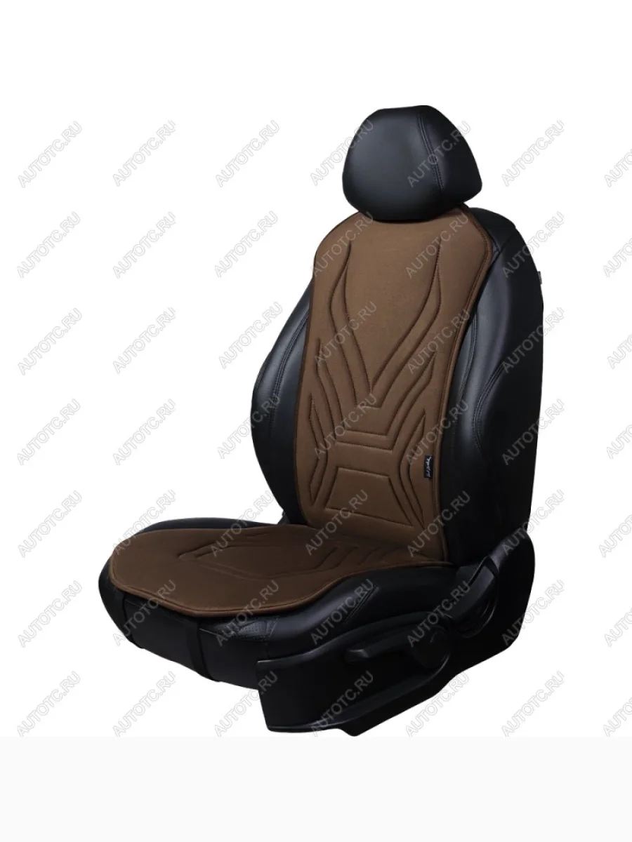  Накидка на сиденье (1 место Афины) ЛЮКС ст АЛЬБИОН Lord Autofashion   (коричневый, строчка коричневая)  в Самаре Самарской области