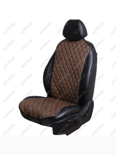 Накидка на сиденье (1 место Каир) ЛЮКС ст РОМБ Lord Autofashion (коричневый, строчка коричневая) 