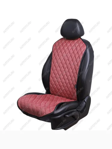 Накидка на сиденье (1 место Каир) ЛЮКС ст РОМБ Lord Autofashion (красный, строчка черная) 