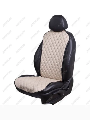 Накидка на сиденье (1 место Каир) ЛЮКС ст РОМБ Lord Autofashion (светло-бежевый, строчка бежевая) 