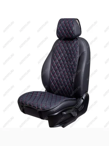 Накидка на сиденье (1 место Каир) МОНРО ст БАЙРОН Каир Lord Autofashion (черный, строчка красная) 