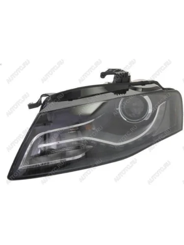 Левая фара (с электрокорректором, ксенон) DEPO Audi A4 B8 дорестайлинг, седан (2007-2011)