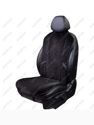 Накидка на сиденье (1 место Р. 77 натур. мех) Меховая Lord Autofashion (шоколад 12 мм, строчка черная) 