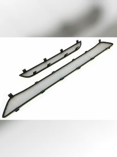 Защита радиатора (низ 2 части, без парктроника) Стрелка11 Стандарт (хром) Nissan Qashqai 2 J11 рестайлинг (2017-2022)