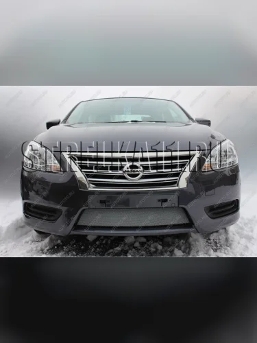 Защита радиатора Стрелка11 Стандарт (хром) Nissan Sentra 7 B17 седан (2014-2017)
