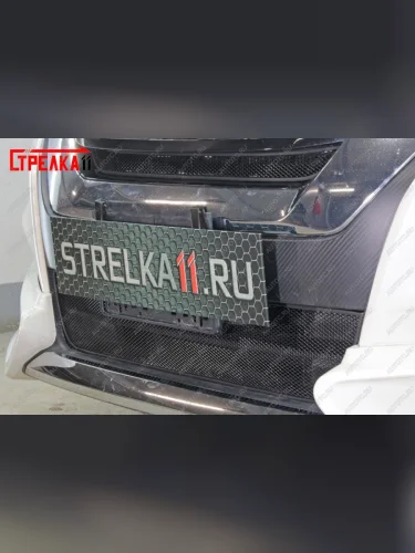 Защита радиатора (низ) Стрелка11 Стандарт (черная) Nissan Serena  C27 (2016-2019) минивэн дорестайлинг