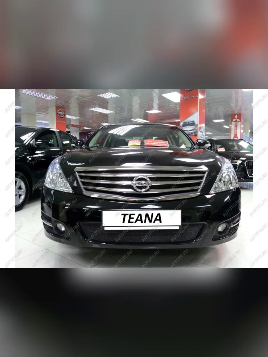 Защита радиатора Стрелка11 Стандарт Nissan Teana 2 J32 дорестайлинг (2008-2011) (черная)  в Самаре Самарской области