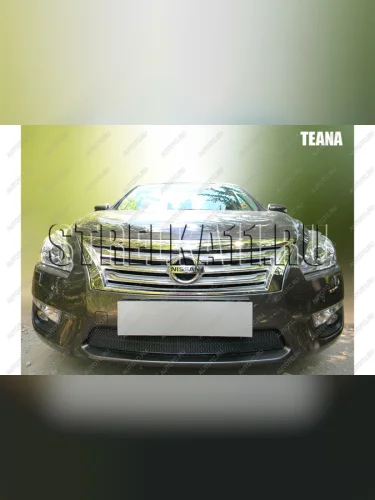 Защита радиатора Стрелка11 PREMIUM (черная) Nissan Teana 2 J32 дорестайлинг (2008-2011)