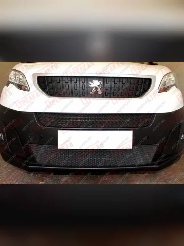 Защита радиатора (боковые 2 части) Стандарт (черная) Peugeot Expert K0 цельнометаллический фургон дорестайлинг (2016-2024)