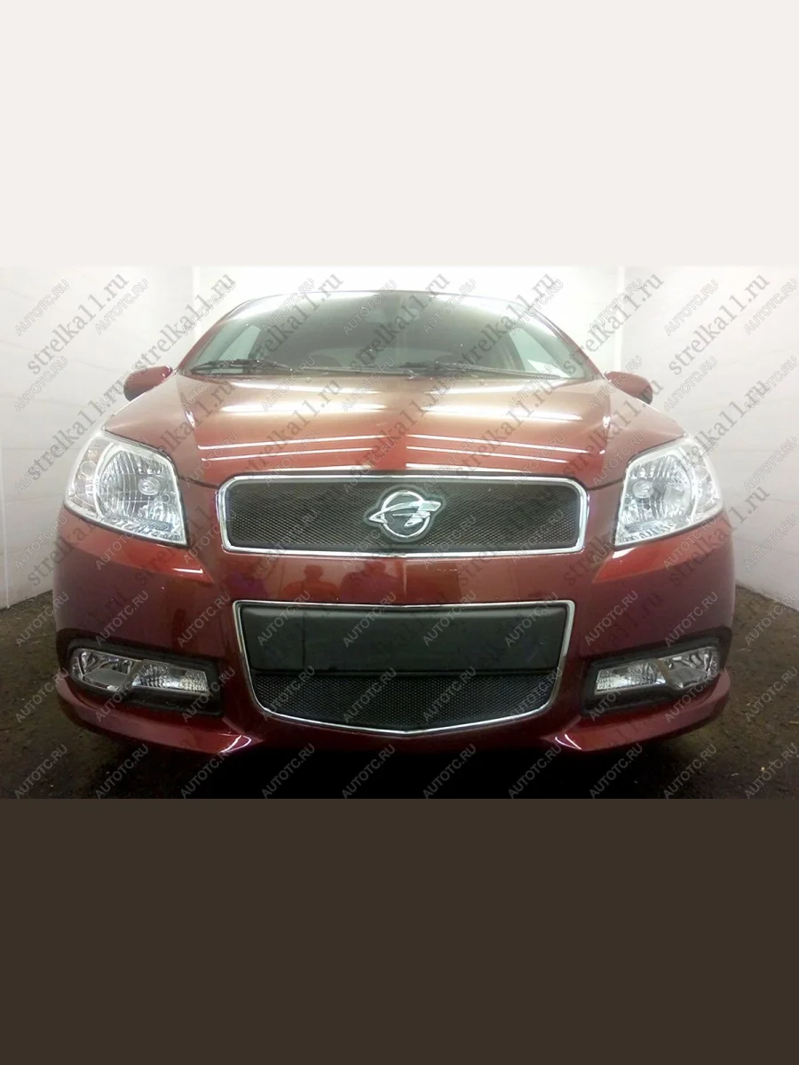 Защита радиатора (верх) Стандарт Ravon Nexia R3 (2016-2020) (черная)  с доставкой в г. Пермь