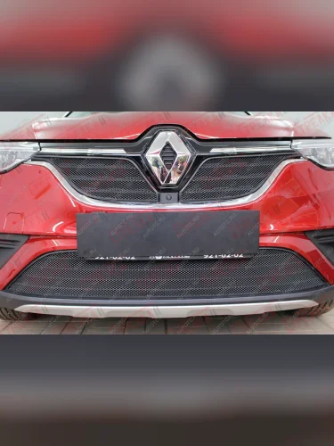 Защита радиатора (низ 2 части) Стандарт (черная) Renault Arkana (2019-2025)
