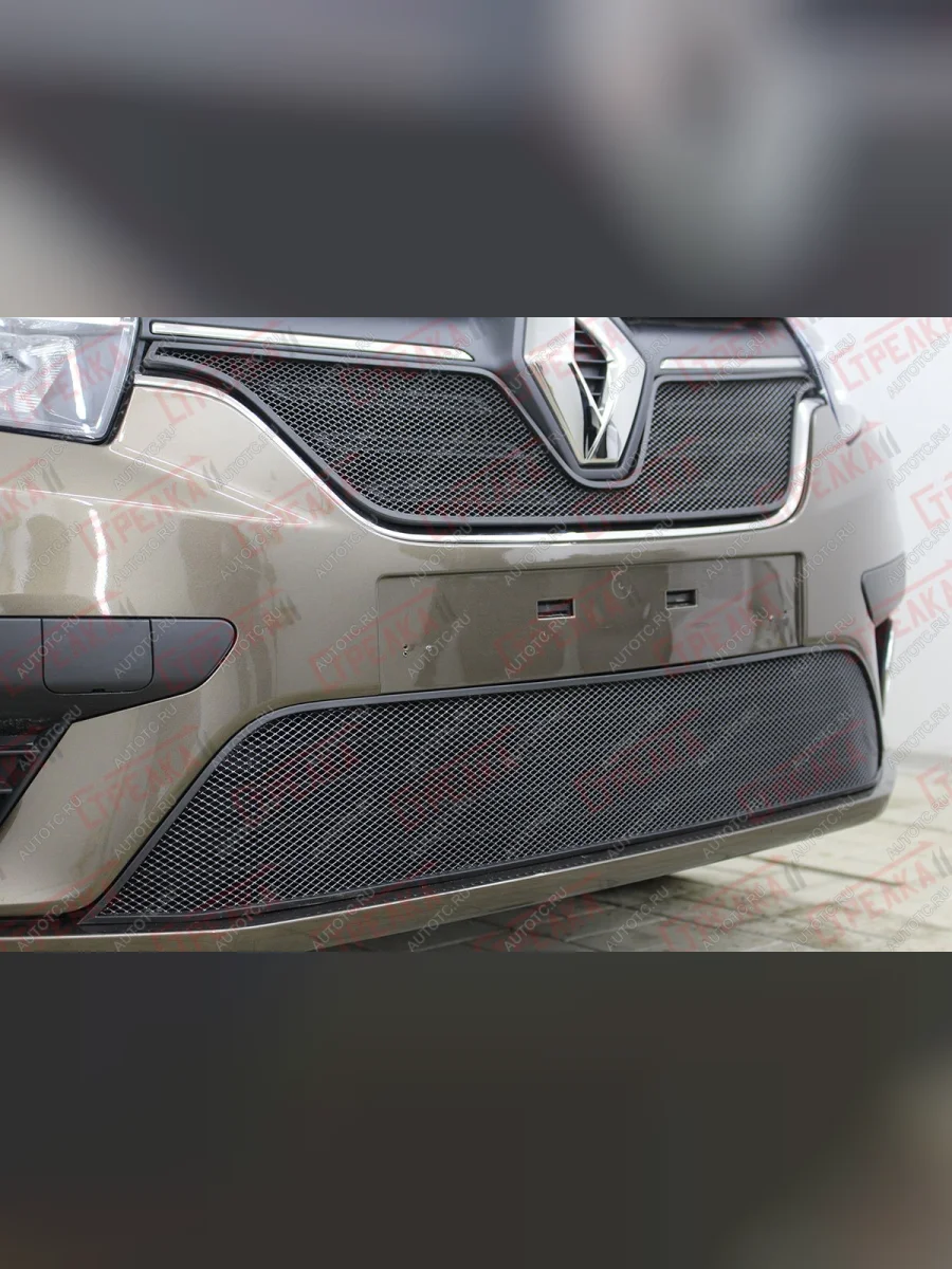 Защита радиатора (низ) Стандарт Renault Logan 2 рестайлинг (2018-2025) (черная)  в Перми Пермском крае