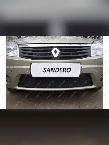 Защита радиатора Стандарт (черная) Renault Sandero 1 (2009-2014)