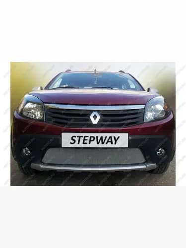 Защита радиатора Стрелка11 Стандарт (хром) Renault Sandero Stepway 1 (2010-2014)