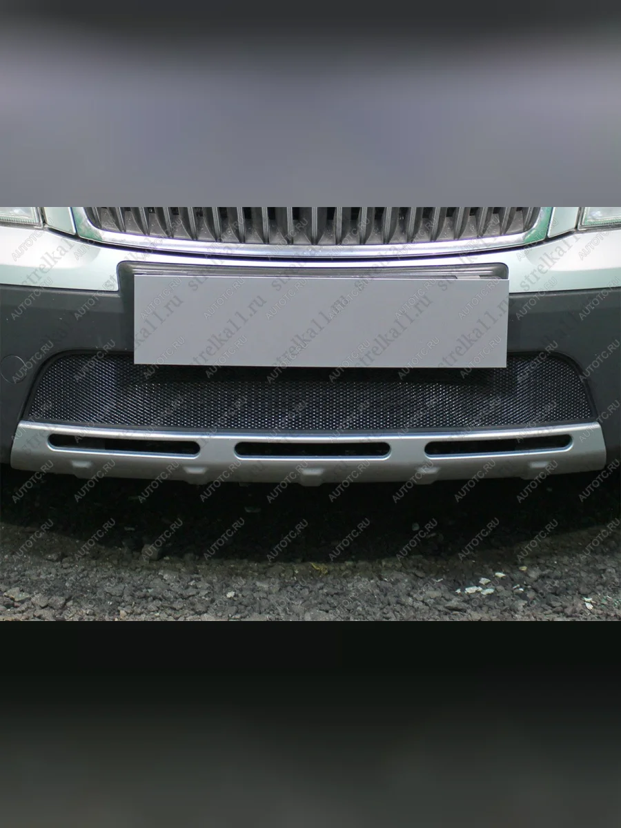 Защита радиатора Стрелка11 Стандарт Skoda Octavia A5 дорестайлинг универсал (2004-2008) (черная)  в Керчи Республика Крым