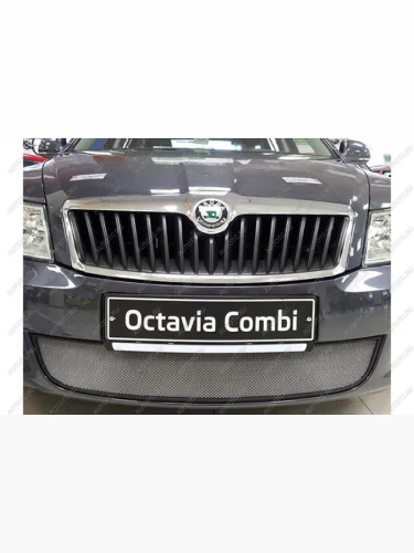 Защита радиатора Стрелка11 Стандарт (хром) Skoda Octavia A5 рестайлинг универсал (2008-2013)