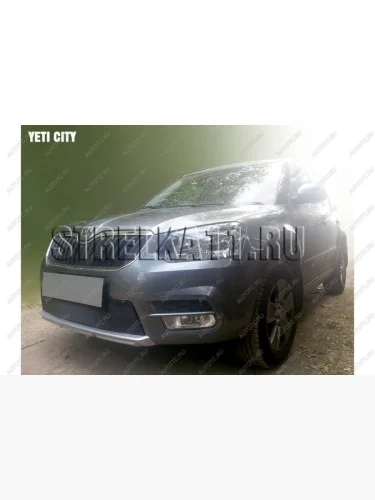 Защита радиатора (City) Стрелка11 Стандарт (черная) Skoda Yeti (2013-2018)