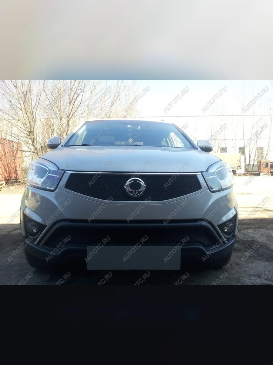 Защита радиатора (низ) Стрелка11 Стандарт SSANGYONG Actyon рестайлинг (2013-2021) (черная)  с доставкой в г. Пермь