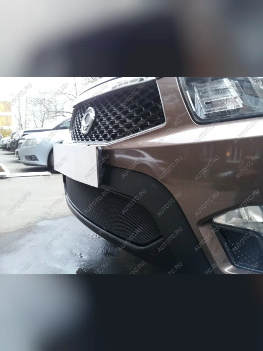 Защита радиатора Стрелка11 Стандарт SSANGYONG Actyon Sport (2012-2025) (черная)  в Самаре Самарской области