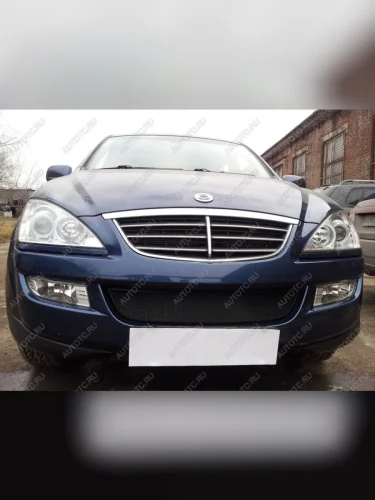Защита радиатора Стрелка11 Стандарт (черная) SSANGYONG Kyron дорестайлинг (2005-2007)