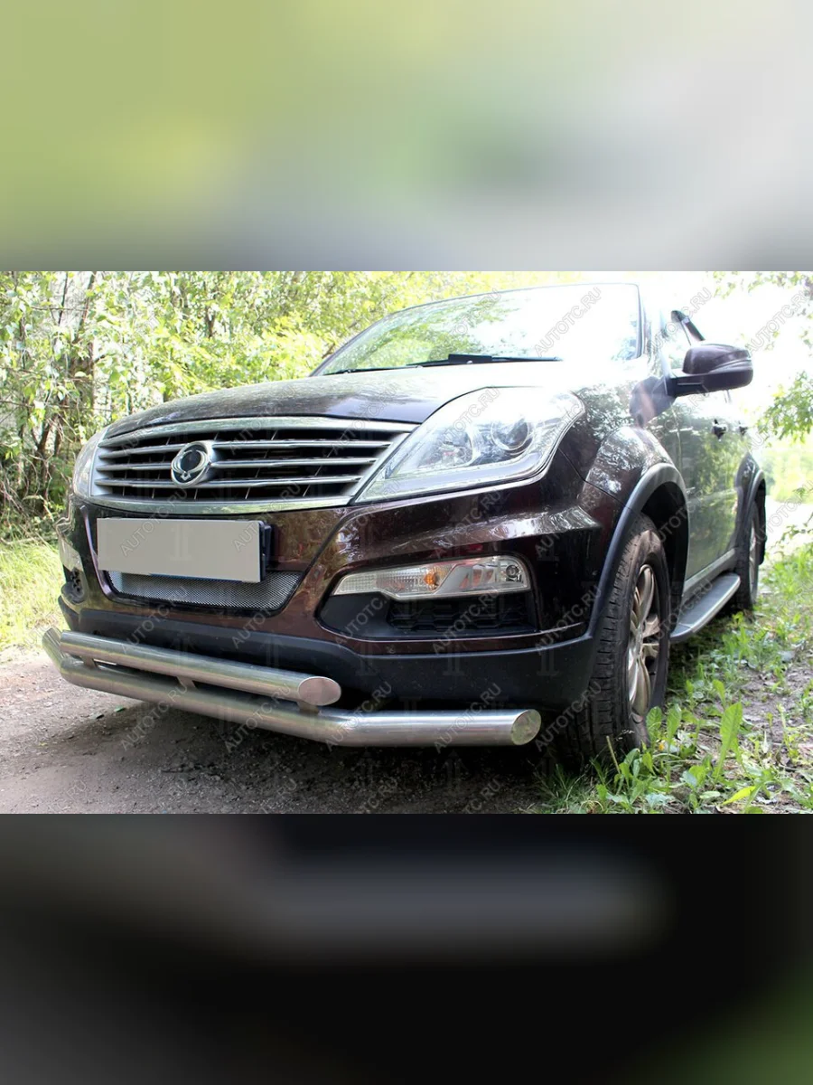 Защита радиатора Стрелка11 Стандарт SSANGYONG Rexton Y250 (2006-2012) (хром)  с доставкой в г. Пермь