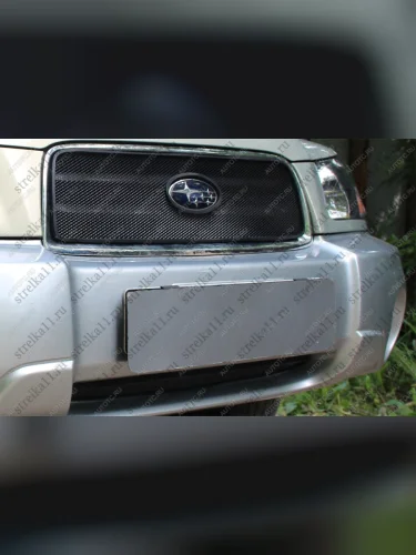 Защита радиатора (низ) Стрелка11 Стандарт (черная) Subaru Forester SG дорестайлинг (2002-2005)