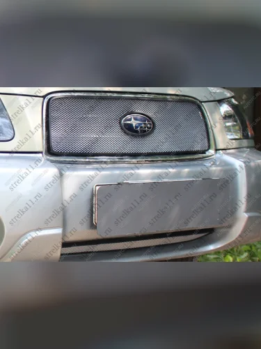 Защита радиатора (низ) Стрелка11 Стандарт (хром) Subaru Forester SG дорестайлинг (2002-2005)