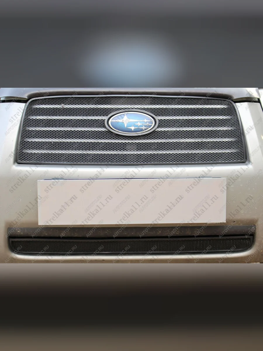 Защита радиатора (низ) Стрелка11 Стандарт Subaru Forester SG рестайлинг (2005-2008) (черная)  в Самаре Самарской области