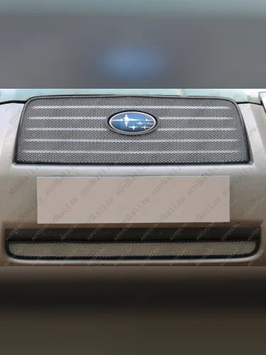 Защита радиатора (верх) Стрелка11 Стандарт (хром) Subaru Forester SG рестайлинг (2005-2008)