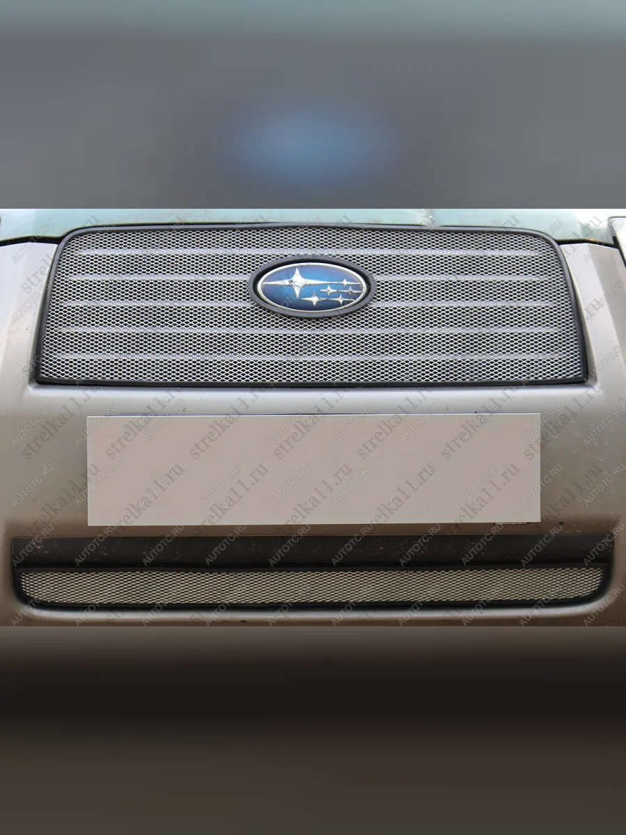 Защита радиатора (низ) Стрелка11 Стандарт Subaru Forester SG рестайлинг (2005-2008) (хром)  в Самаре Самарской области
