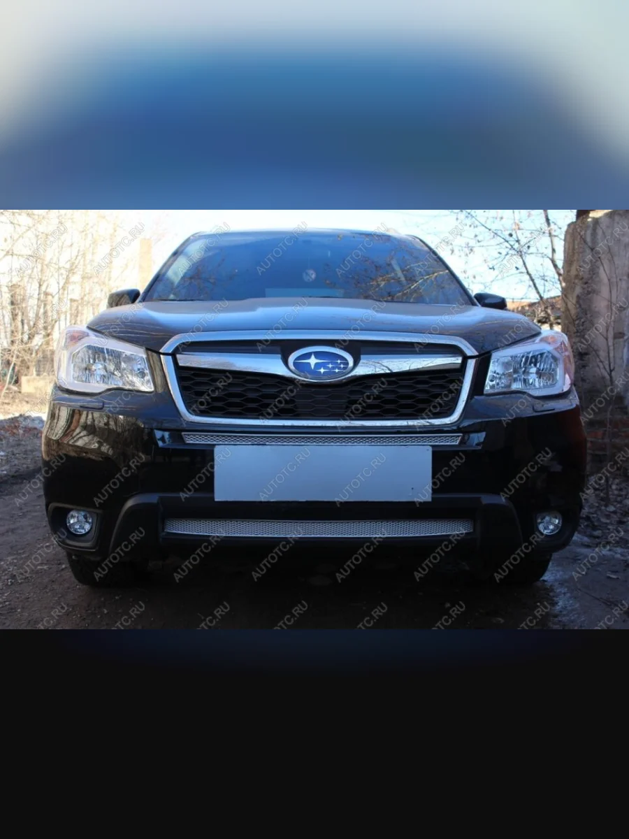 Защита радиатора (низ) Стрелка11 PREMIUM Subaru Forester SJ дорестайлинг (2012-2016) (хром)  в Самаре Самарской области