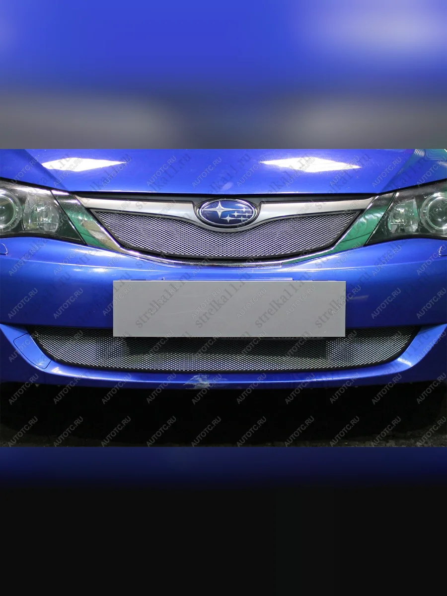 Защита радиатора (верх) (V1.5) Стрелка11 Стандарт Subaru Impreza GE седан (2007-2012) (хром)  в Керчи Республика Крым