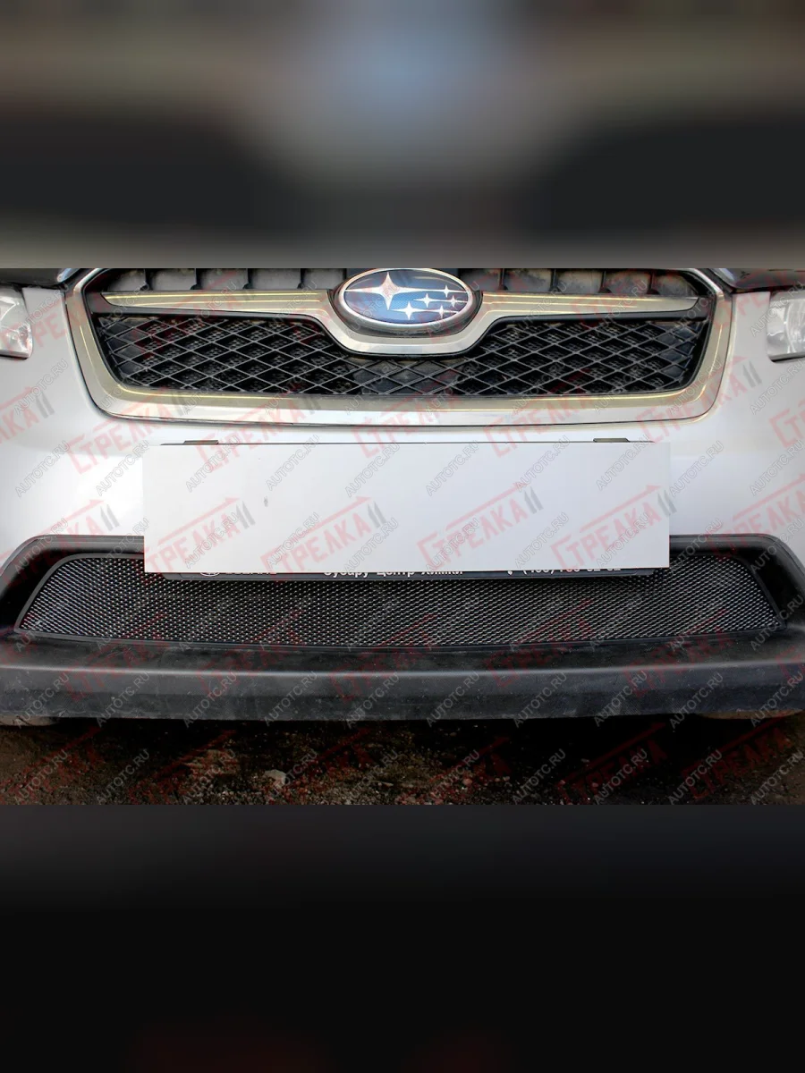 Защита радиатора Стрелка11 Стандарт Subaru XV GP/G33 дорестайлинг (2012-2016) (черная)  в Самаре Самарской области