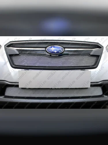 Защита радиатора (верх 2 части) Стрелка11 Стандарт (хром) Subaru XV GT/G24 дорестайлинг (2017-2021)