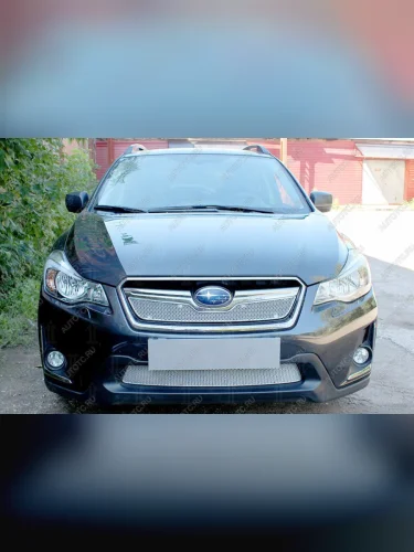 Защита радиатора (верх 2 части) Стрелка11 PREMIUM (хром) Subaru XV GT/G24 дорестайлинг (2017-2021)