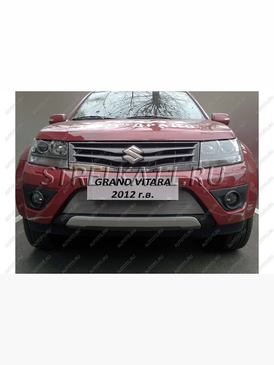 Защита радиатора Стрелка11 Стандарт Suzuki Grand Vitara JT 3 двери 2-ой рестайлинг (2012-2016) (хром)  в Керчи Республика Крым