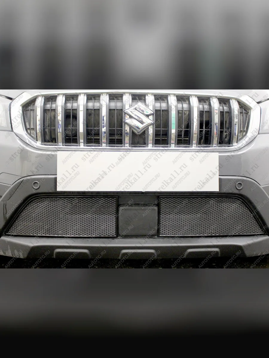 Защита радиатора (II S-Cross) Стрелка11 PREMIUM Suzuki SX4 JAB, JYA хэтчбэк рестайлинг (2016-2021) (черная)  в Воронеже Воронежской области