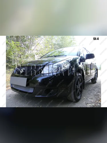 Защита радиатора (венгерская сборка) Стрелка11 Стандарт (хром) Suzuki SX4 YA21S,YB21S дорестайлинг, хэтчбэк (2006-2011)