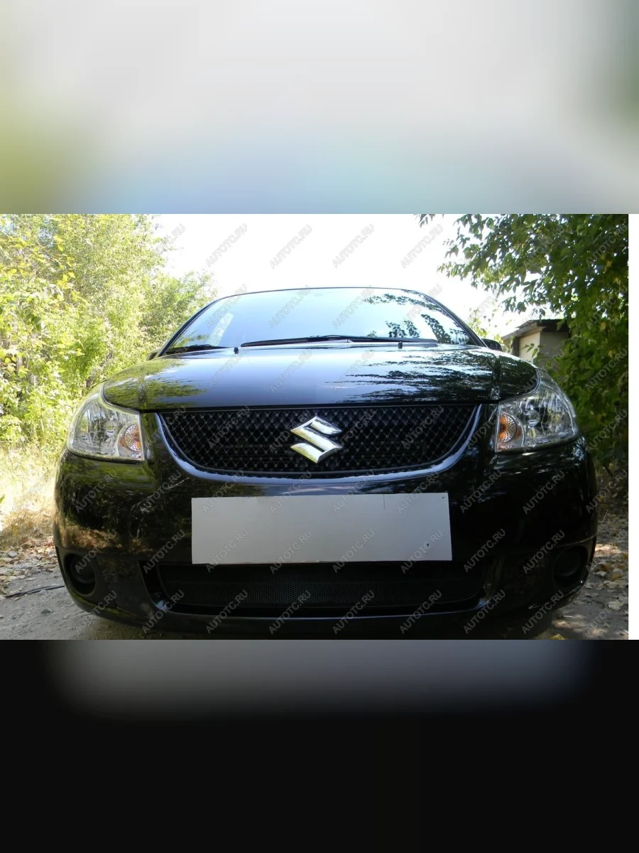 Защита радиатора Стрелка11 Стандарт Suzuki SX4 GYC21S дорестайлинг седан (2006-2012) (черная)  в Самаре Самарской области