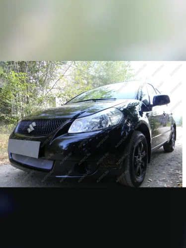 Защита радиатора Стрелка11 Стандарт (хром) Suzuki SX4 GYC21S дорестайлинг седан (2006-2012)