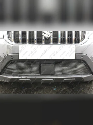Защита радиатора (S-Cross) Стрелка11 Стандарт (черная) Suzuki SX4 JAB, JYA хэтчбэк рестайлинг (2016-2021)