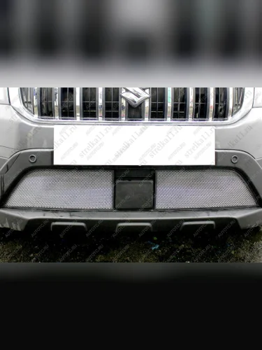 Защита радиатора (S-Cross) Стрелка11 Стандарт (хром) Suzuki SX4 JAB, JYA хэтчбэк рестайлинг (2016-2021)